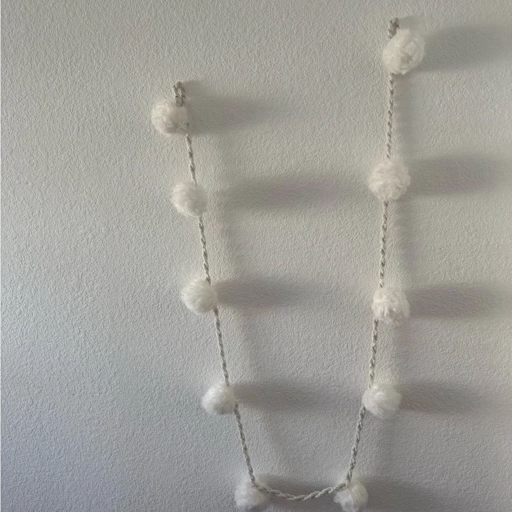 White Pom Pom Garland